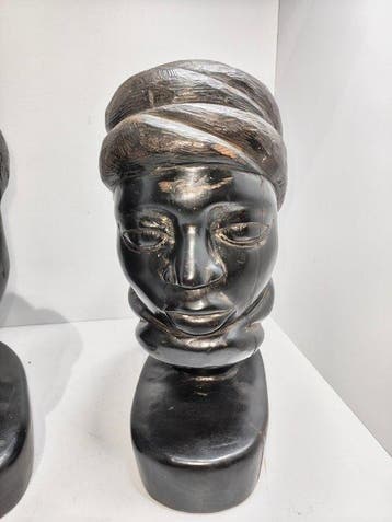 Man en vrouw buste - Statue - Makondé - Tanzanie, Antiek en Kunst