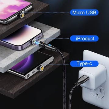 USB Type C naar Micro-USB Magnetische Oplaadkabel - 1 Meter, Telecommunicatie, Mobiele telefoons | Telefoon-opladers, Verzenden