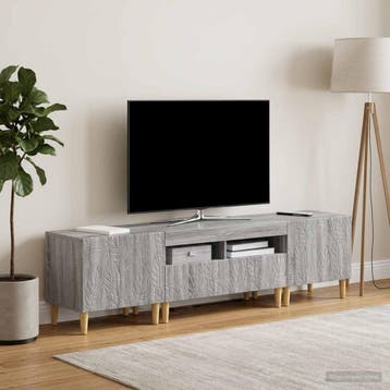 vidaXL 3-delige LED TV-kast DELFT Grijs Sonoma Bewerkt hout, Verzenden