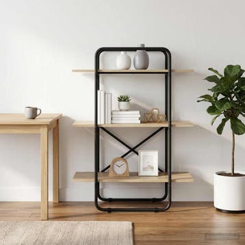 vidaXL Boekenplank 3-laags 80 x 35 x 105 cm PB Sonoma Eiken, Huis en Inrichting, Verzenden, Nieuw