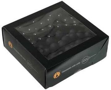 Balletjes op draad kerstballen combi zwart 2 cm doos 144, Nieuw