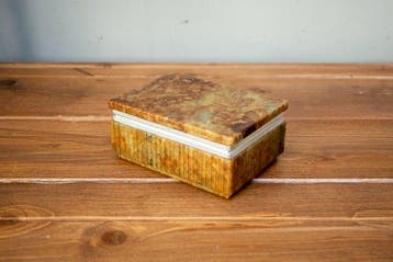 Boîte - Coffret à bijoux - Albâtre - fait à la main, Antiquités & Art, Curiosités & Brocante