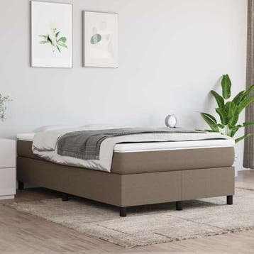 vidaXL Boxspring bed 120x200 cm stof taupe, Verzenden
