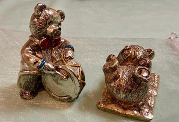 R. Argento - Beeldje - Charming Teddybear Set (2) - 925, Antiek en Kunst, Antiek | Zilver en Goud