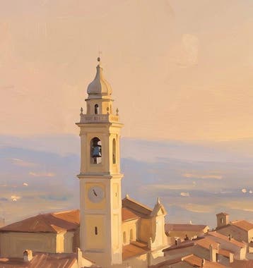 Néo Pablo - Golden Hour over the Old Town — œuvre unique —