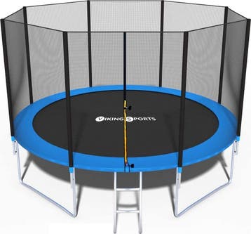 Trampoline 366cm | Zwart/Blauw | Nieuw | Scherpe Prijs, Tuin en Terras, Ophalen of Verzenden, Nieuw