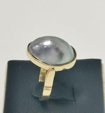 Bague - 14 carats Or jaune Perle - Perla Mabe de Tahiti, Nieuw