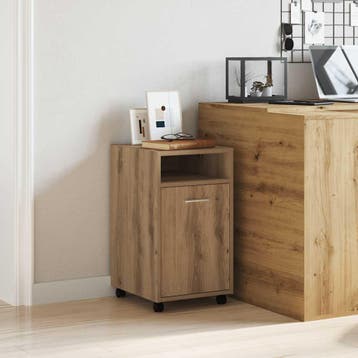 vidaXL Kast met wielen 33x38x60 cm bewerkt hout artisanaal, Huis en Inrichting, Kasten | Overige, Verzenden, Nieuw