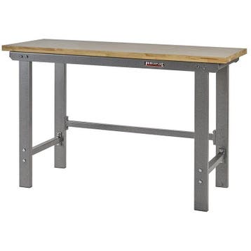 Werkbank grijs 150 cm met hardhouten blad - open model, Doe-het-zelf en Bouw, Ophalen of Verzenden, Nieuw