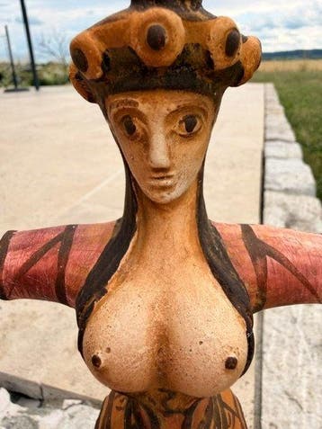 Minoïsch Gips, Marmer Minoïsche Slangen-Godin van Knossos –