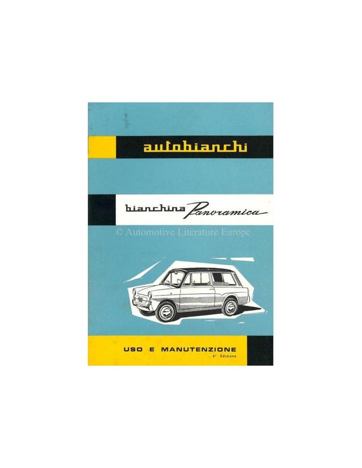 1962 AUTOBIANCHI BIANCHINA PANORAMICA INSTRUCTIEBOEKJE, Autos : Divers, Modes d'emploi & Notices d'utilisation