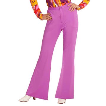 Disco 70S Broek Paars Dames, Kleding | Dames, Carnavalskleding en Feestkleding, Verzenden, Nieuw