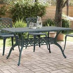 vidaXL Tuintafel 150x90x72 cm gietaluminium groen, Tuin en Terras, Tuintafels, Verzenden, Nieuw