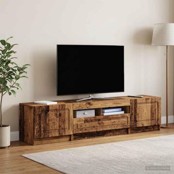 vidaXL 5-delige LED TV-kast Oud hout Bewerkt hout, Verzenden, Nieuw