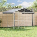 vidaXL Hondenkennel met dak 3x3x2,5 m gegalvaniseerd staal, Verzenden