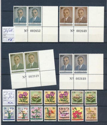 Zuid-Kasaï 1961 - leuke verzameling met bijzondere opdrukken