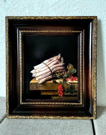 Alfonso Moreno (1947) - Stilleven met asperges en rode