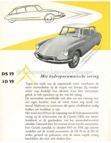 1956 CITROEN DS 19 / ID 19 LEAFLET NEDERLANDS, Ophalen of Verzenden, Nieuw