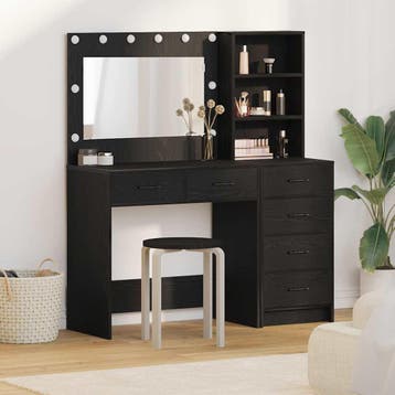 vidaXL Kaptafel 2 st Zwart 78.5 x 41 x 135 cm Bewerkt hout, Verzenden, Nieuw
