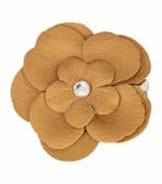 Haarspeld Duckklem & Broche 6cm – Lederlook Bloemvorm –, Nieuw