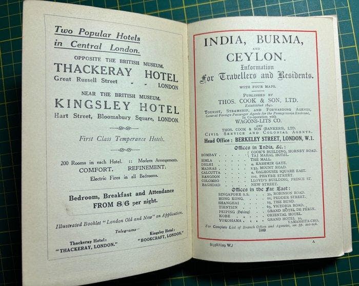 . - India, Burma, and Ceylon. Information For Travellers and, Antiquités & Art, Antiquités | Livres & Manuscrits