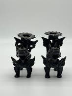 Kaarsenhouder - Brons - Foo Dogs