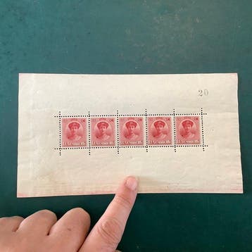 Luxemburg 1921 - 15 cent in klein velletje van 5 - MNH -, Gestempeld
