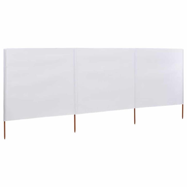 vidaXL Windscherm 3-panelen 400x120 cm stof wit, Tuin en Terras, Parasols, Nieuw, Verzenden