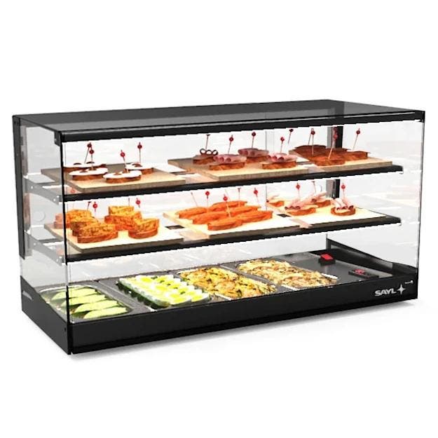 Tapasvitrine | LOGIC | Zwart | 4x 1/3 GN | +2°C/+6°C |, Zakelijke goederen, Horeca | Keukenapparatuur, Nieuw in verpakking, Verzenden