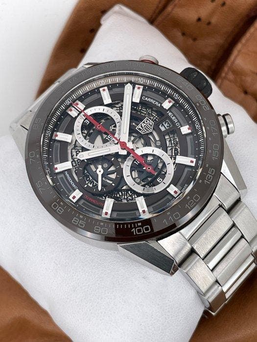 TAG Heuer - Carrera Calibre Heuer 01 Skeleton Chronograpgh, Handtassen en Accessoires, Horloges | Antiek