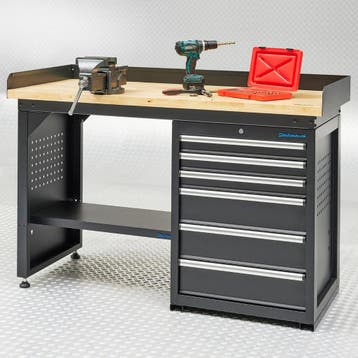 Datona Werkbank PRO met bamboe werkblad en 6 lades - 150 cm, Ophalen of Verzenden