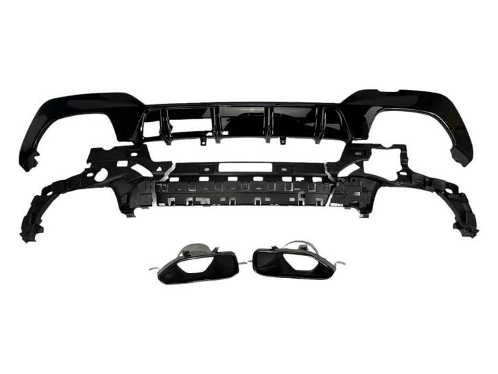 DIFFUSER + UITLAATSTUKKEN ZWART GESCHIKT VOOR BMW 3 SERIE G2, Auto diversen, Auto-accessoires, Verzenden