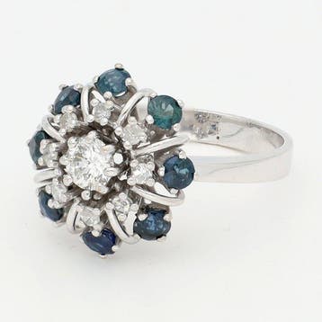 Ring - 14 karaat Witgoud Diamant (Natuurlijk) - Diamant -
