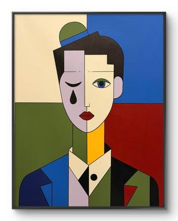 Marcel Mendez - Fragmented Face #103 -XL- ( No reserve ), Antiquités & Art, Art | Peinture | Moderne