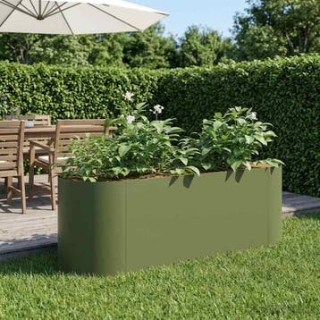 vidaXL Verhoogde Tuinbak Olijfgroen 120 x 40 x 40 cm, Verzenden, Nieuw