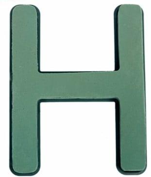 Letter h 30 x 20 cm premier met plastic bodem