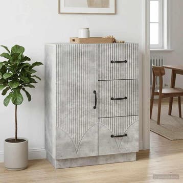 vidaXL Dressoir met lade Betongrijs 66 x 34,5 x 87 cm, Verzenden, Nieuw