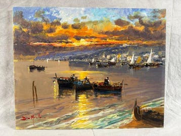 Dino Maselli (XX-XXI) - Barche al tramonto