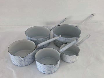 Pan (5) - Emaille - Emaille set steelpannen