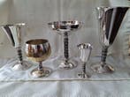 Bekerglas (5) - Vijfdelig (5) Zwaar gelamineerd zilveren Set, Antiek en Kunst