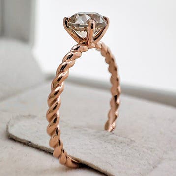 Zonder minimumprijs - Ring - 14 karaat Roségoud - 1.02ct., Nieuw