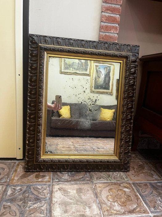 Spiegel - Verguld, patin, Antiek en Kunst, Curiosa en Brocante