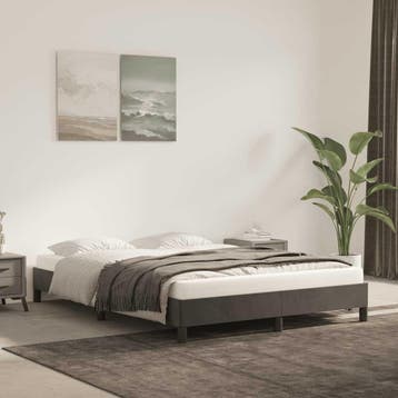 vidaXL Bedframe zonder matras 140x200 cm fluweel donkergrijs, Huis en Inrichting, Verzenden, Nieuw