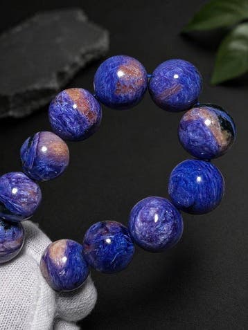 Statement-charoiet kralenarmband – unieke paarse minerale, Verzamelen, Mineralen en Fossielen