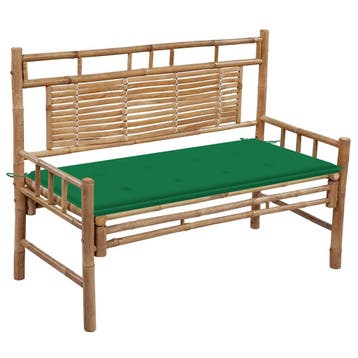 vidaXL Tuinbank met kussen 120 cm bamboe, Verzenden, Nieuw