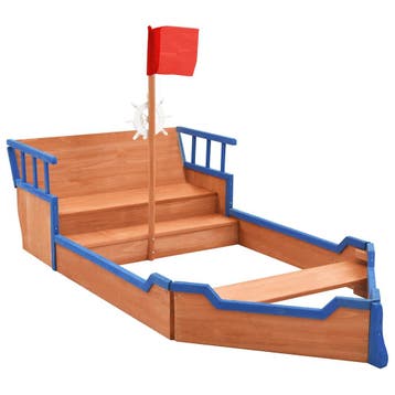 vidaXL Zandbak piratenschip 190x94,5x101 cm vurenhout, Verzenden, Nieuw