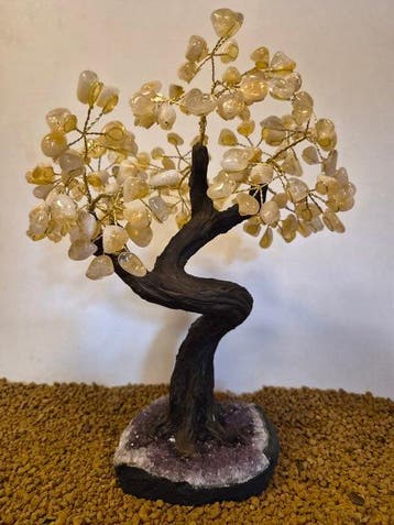 Citrine bonsai - Hoogte: 37 cm - Breedte: 32 cm- 2.7 kg