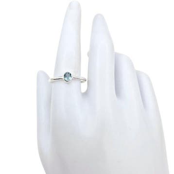 Zonder minimumprijs - Ring Zilver - Aquamarine, Nieuw