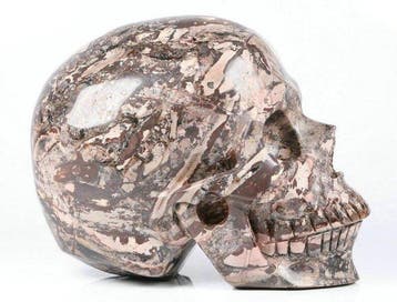 Brew Stone Skull Gesneden schedel - Jasper - 9.7 cm - 8.4 cm