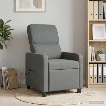 vidaXL Massage Relaxstoel Donkergrijs Polyester, Verzenden, Nieuw